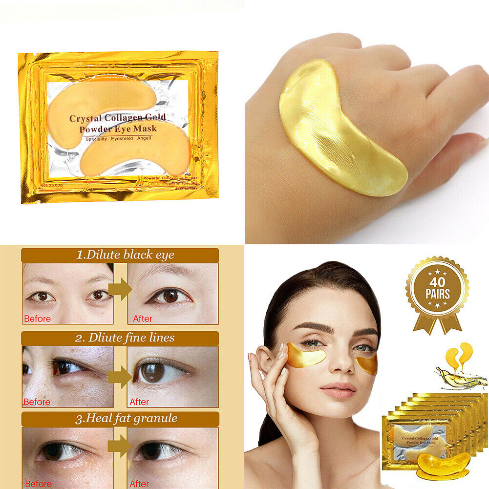 US 40 Pairs Gold Gel Under Eye Mask Patches Collagen Anti -Wrinkle Dark Circles