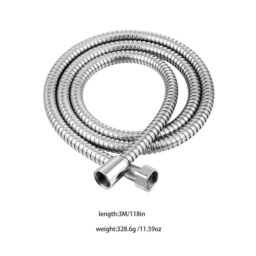 US Shower Hose Extra Long 10FT Handheld Shower Head Hose Metal Stainless Steel