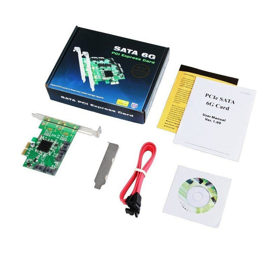 Chipset PCIe to 4-Port SATA 3.0 Raid Card 6Gb/s with Low Profile Bracket Support