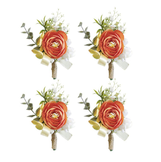 Boutonniere Wedding Flower Brooch for Wedding Party Prom Man Suit Decoration