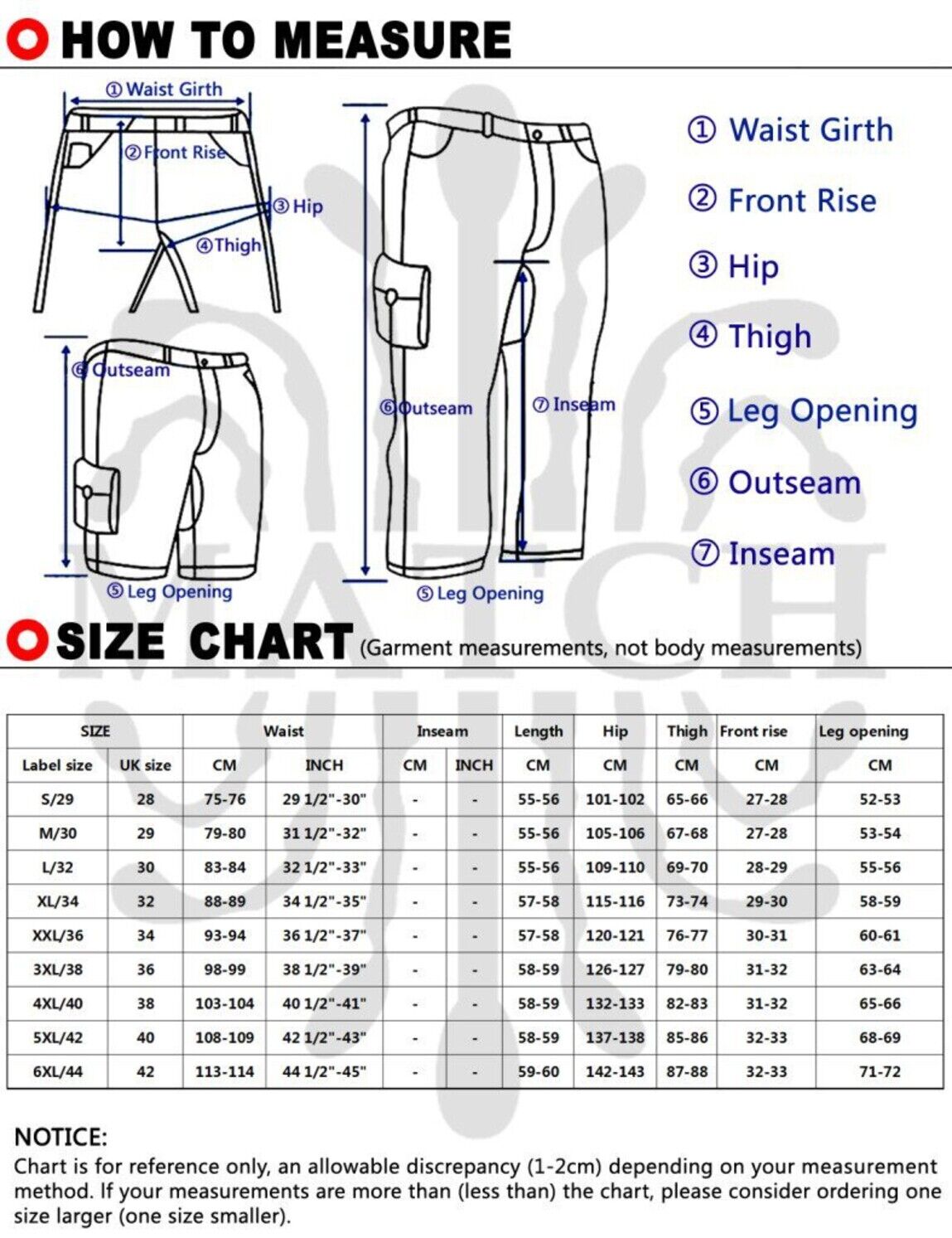 Match Mens Twill Cargo Shorts
