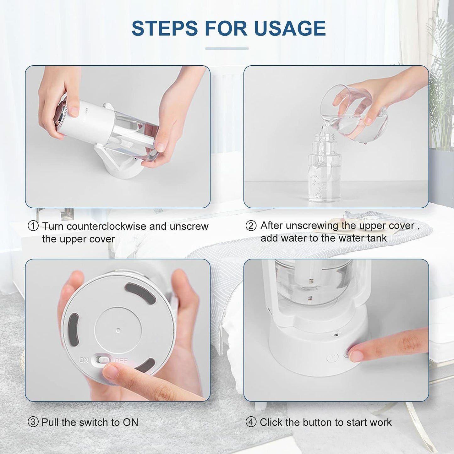 Portable Mini Humidifier, Quiet Air Humidifier ，USB Personal Desktop Humidifier