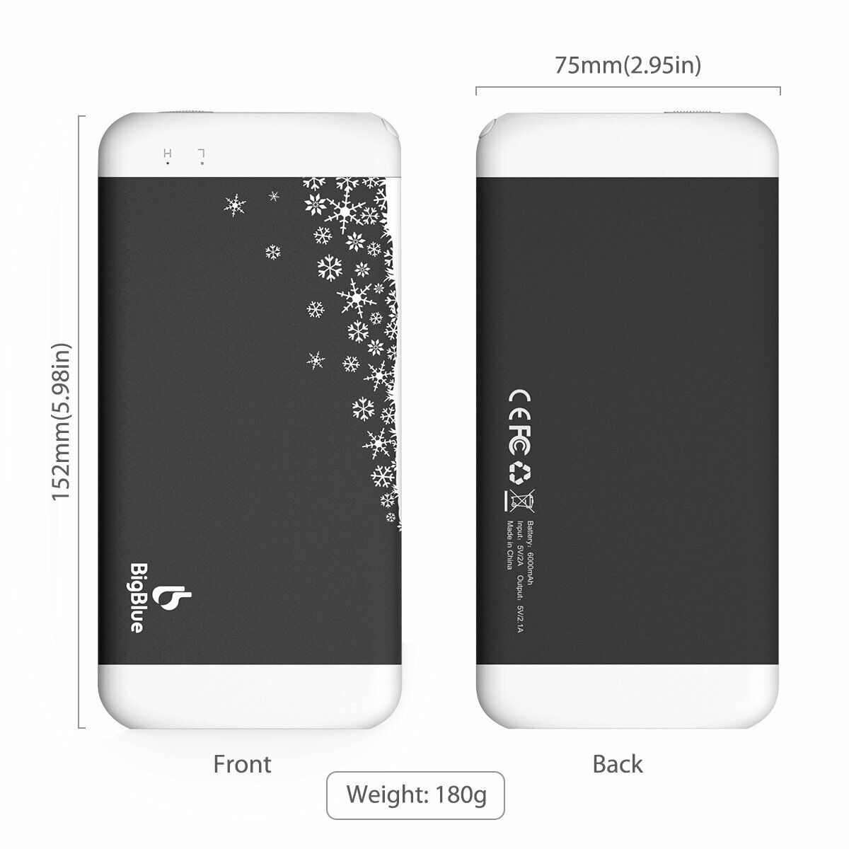Rechargeable 3-in-1 6000mAh Hand Warmer with Emergency Light for Winter Sports