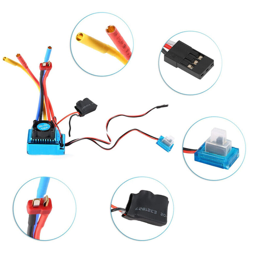 US 120A ESC Combo SetFor 1/10 RC CarTruck 3650 3900KV Waterproof Brushless Motor