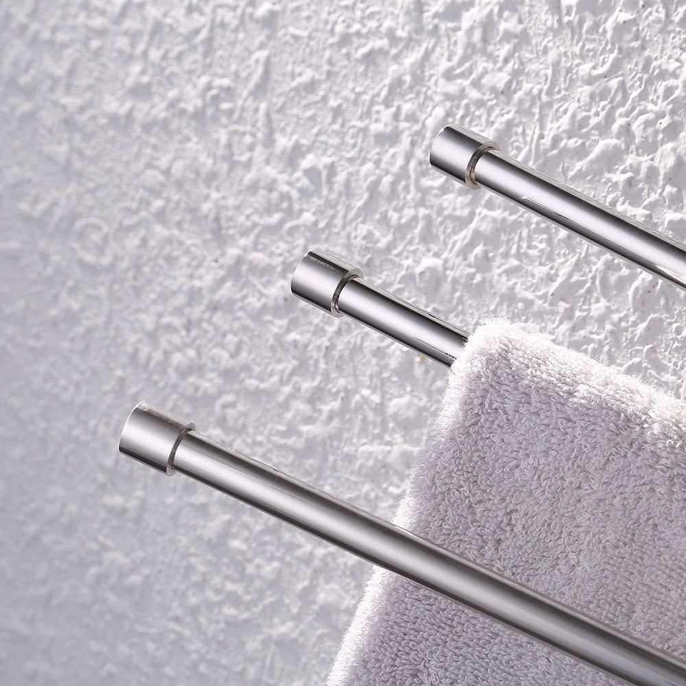 KES Towel Holder Swing Out Towel Bar SUS 304 SS 3-Bar Polished Finish, A2102S3