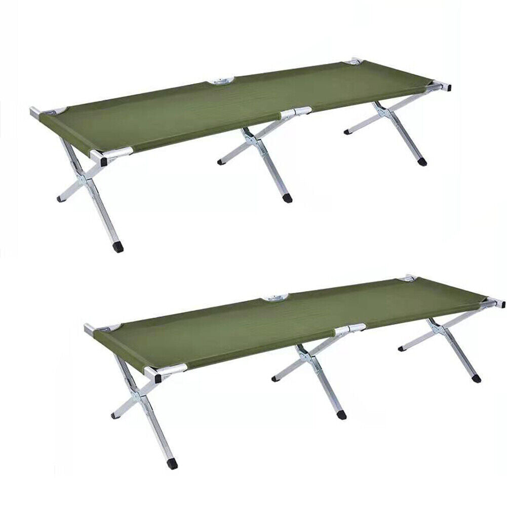 US Green Folding Camping Cot Car Tent Durable Canvas Sleeping Outdoor Steel