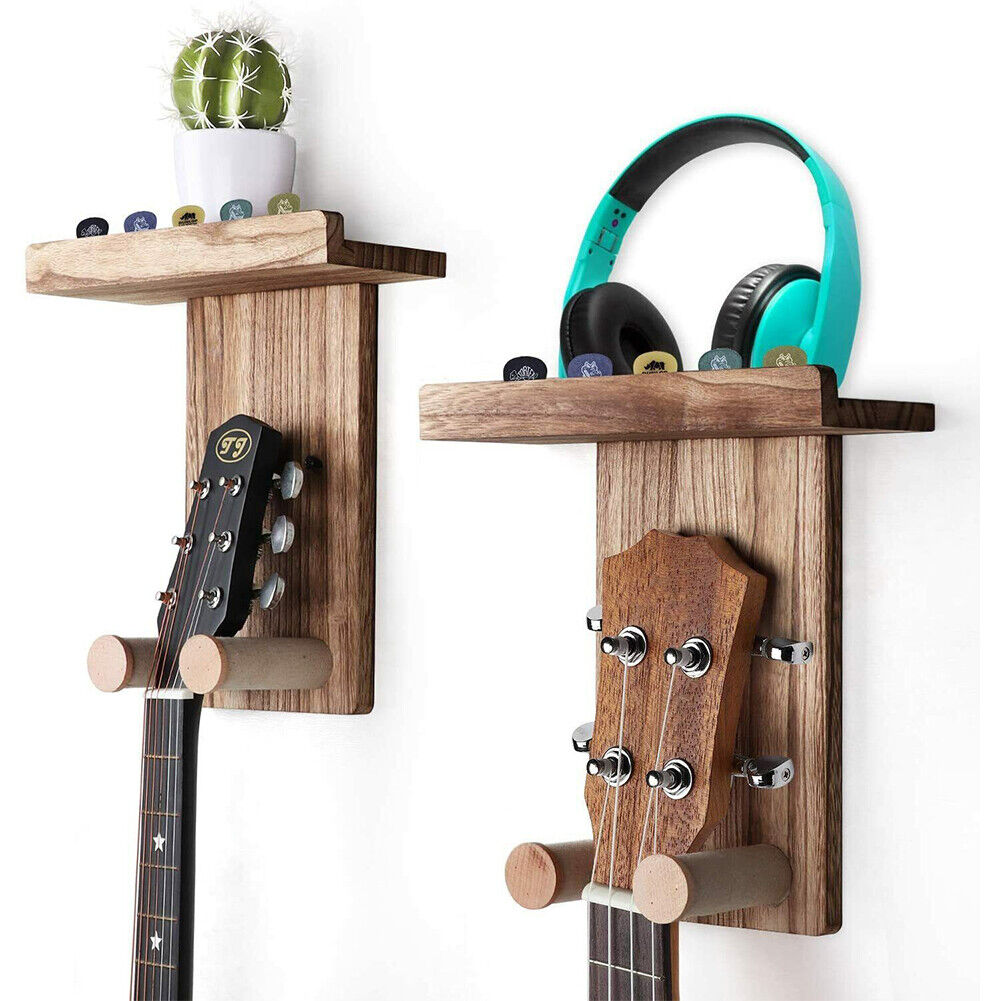 US 4 Pack Guitar Wall Hanger Guitar Wall Mount Holder With Pick Holder