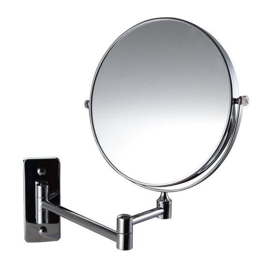 KES 3X 10X Magnification Two-Sided Swivel Wall Mount Mirror 8'', Polished Chrome