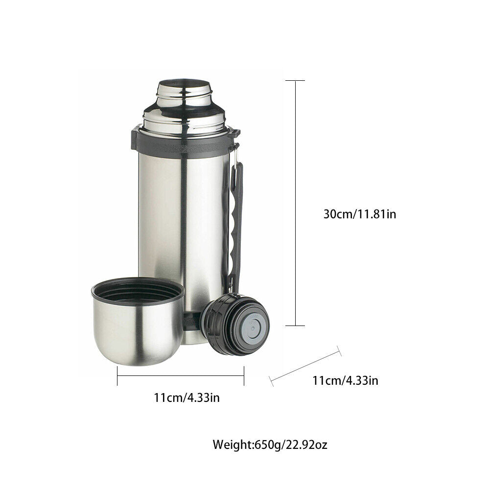 US 35.3OZ Stainless Steel Vacuum Thermos Flask Bottle Portable Beverage Bottle