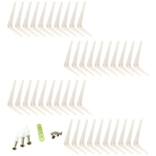 US 40 Pc 6" x 8" inch Utility Metal Wall Shelf Corner Bracket Support White LOT