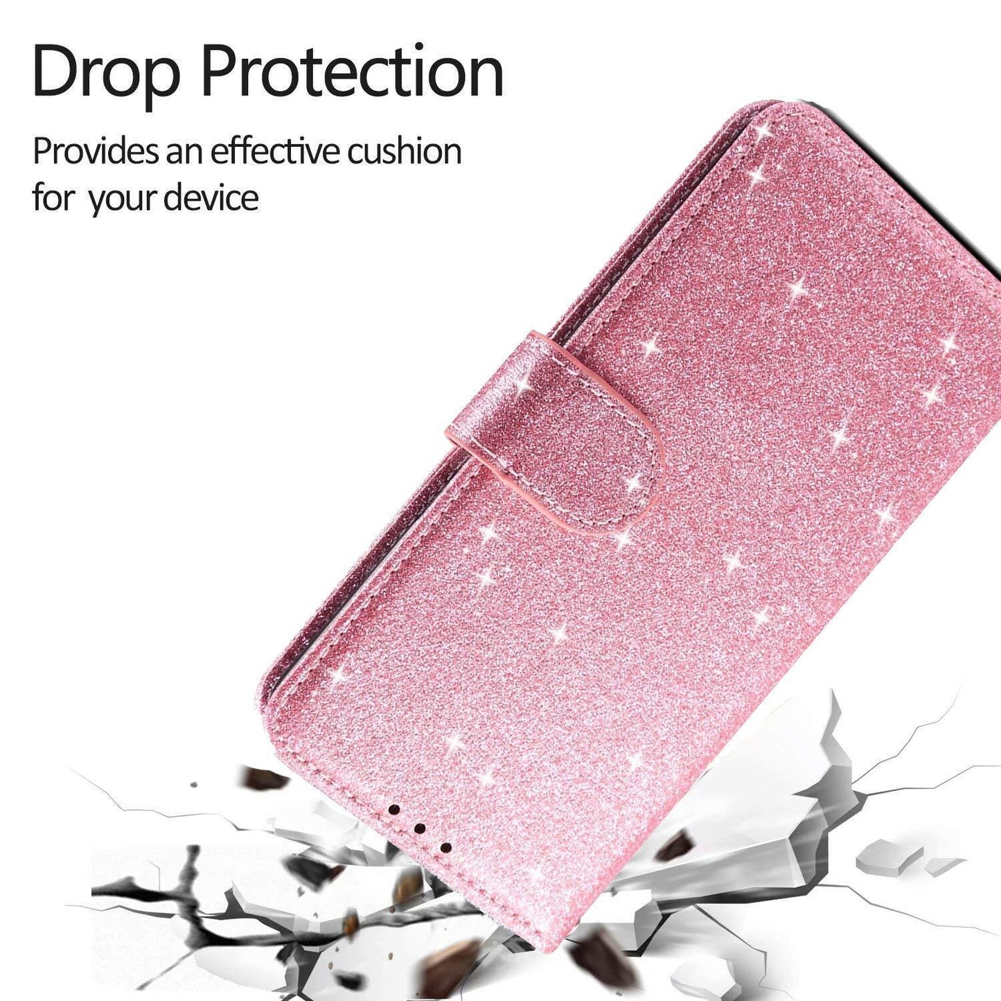 LG V60 Thinq/LG G9 Thinq Flip Glitter Bling Leather Wallet Protective Phone Case