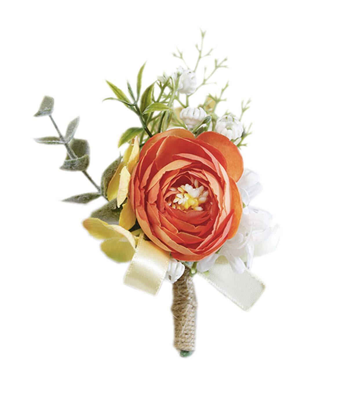 Boutonniere Wedding Flower Brooch for Wedding Party Prom Man Suit Decoration