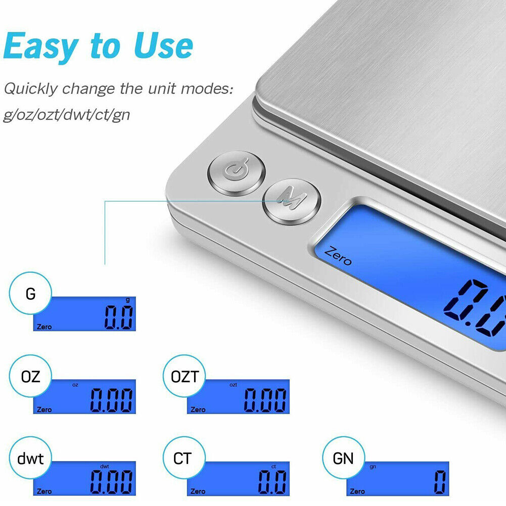 US High Accuracy Cooking Scale Digital Scale 3000gx0.1g Jewelry Gold Silver Coin