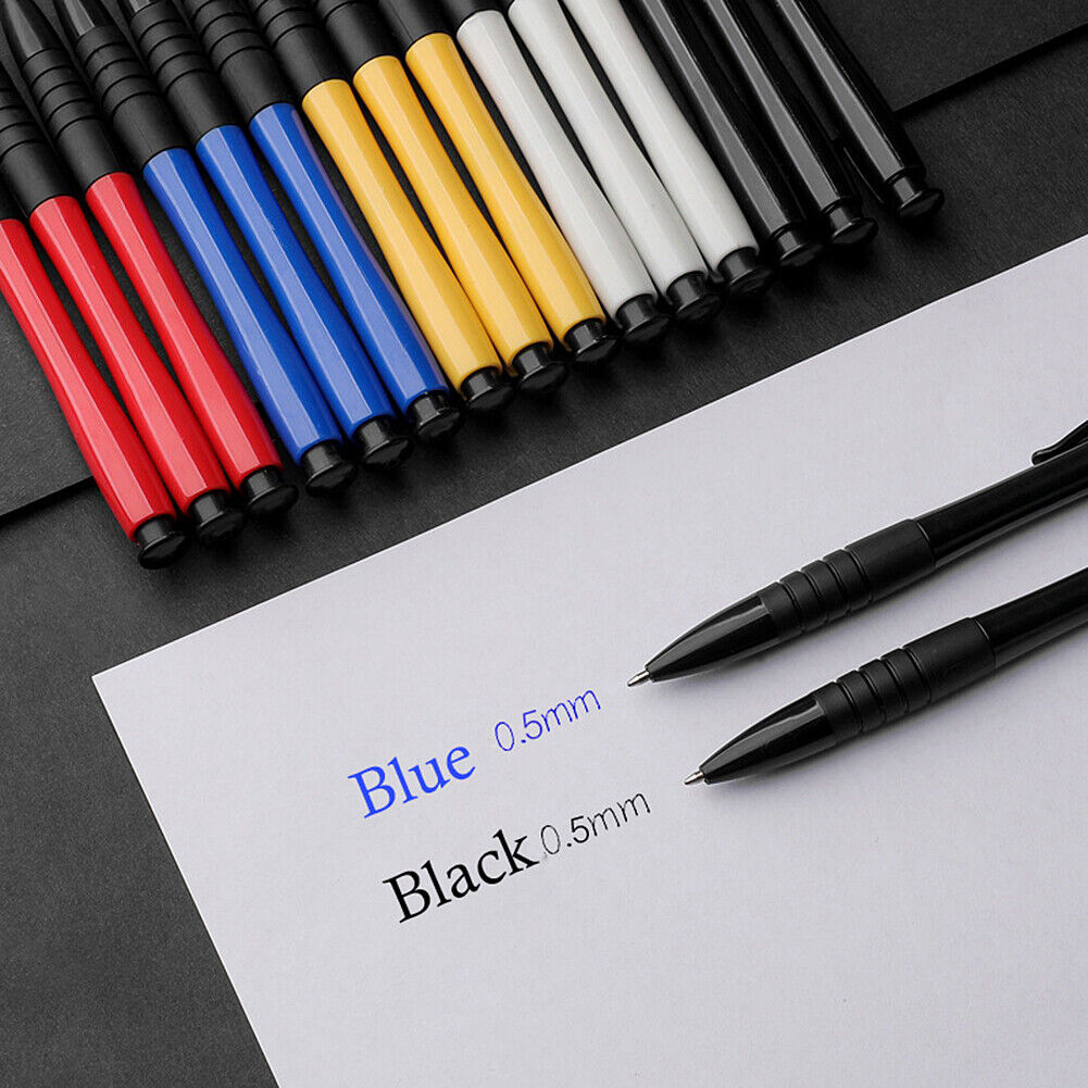 US 200 Pack Bulk Wholesale Lot Ink Pens Ball Point Plastic Retractable Blue Ink