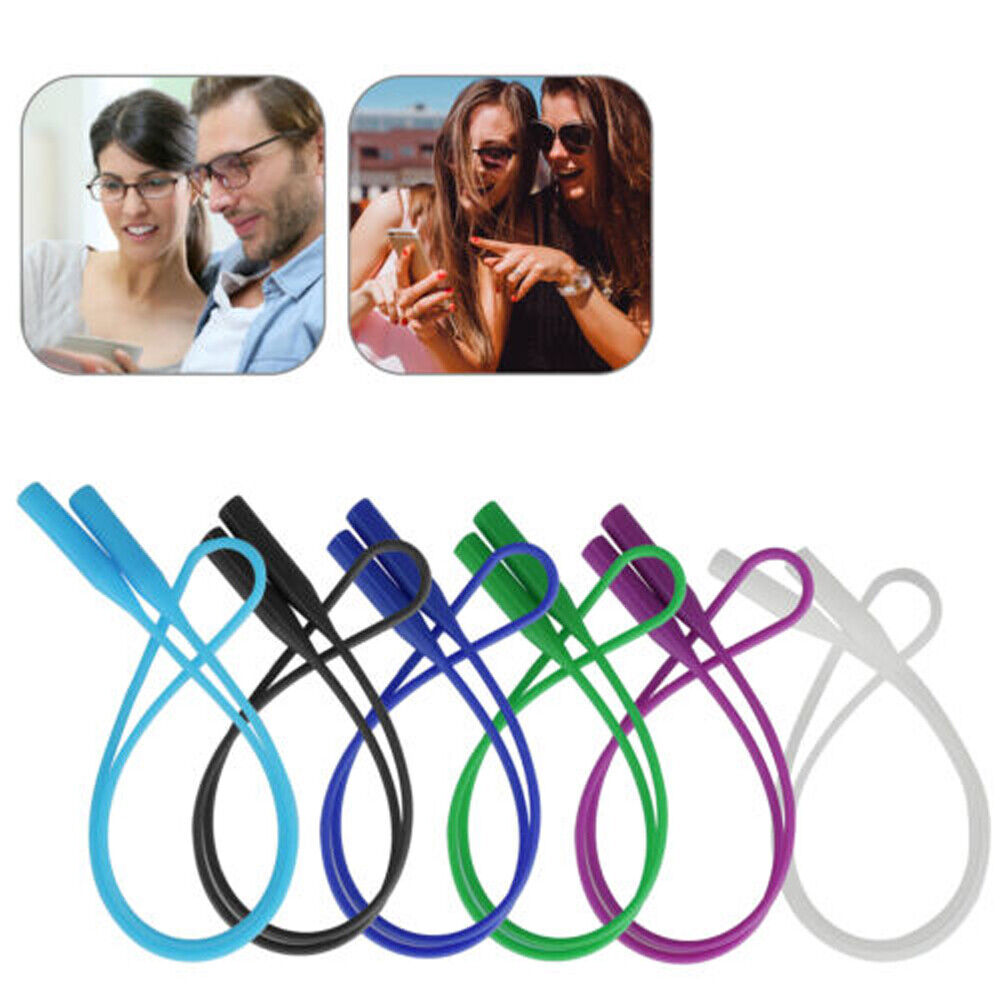 US  Silicone Glasses Strap Band Neck Cord Holder Lanyard Sunglasses Eyeglasses