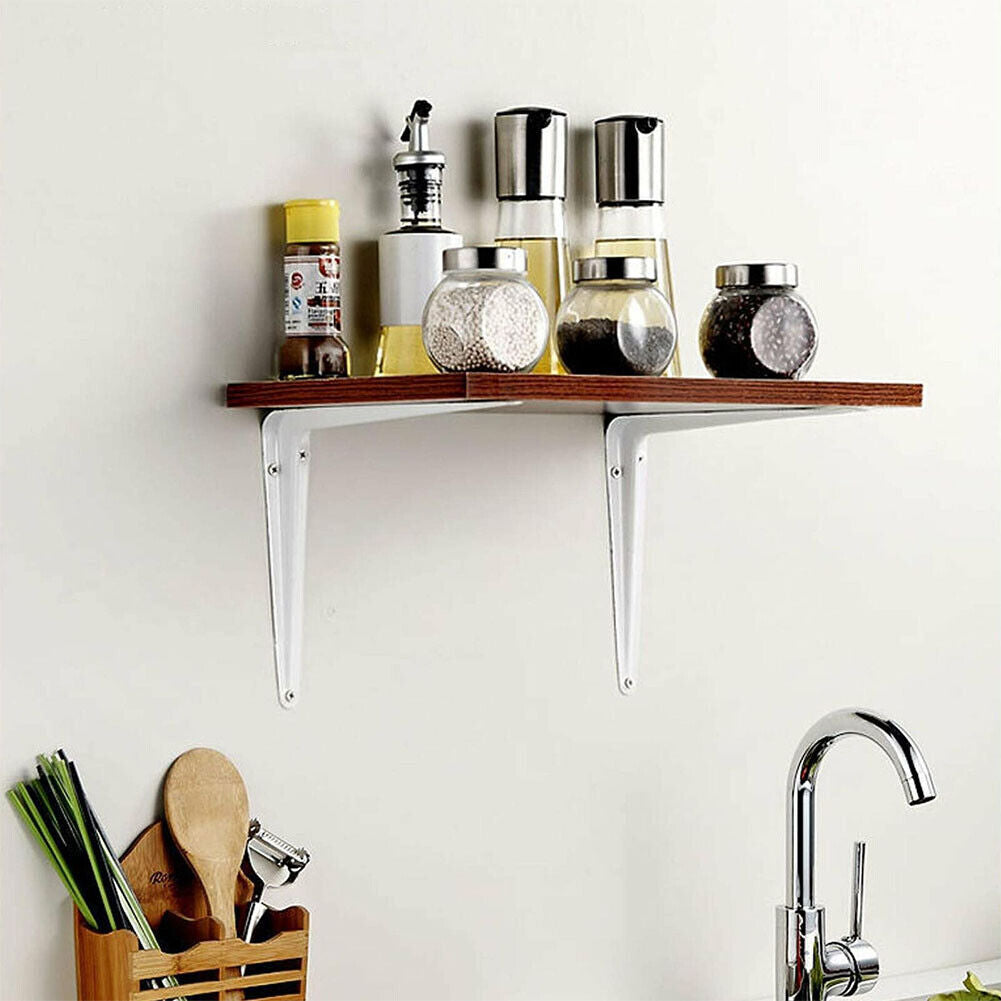 US 40 Pc 6" x 8" inch Utility Metal Wall Shelf Corner Bracket Support White LOT