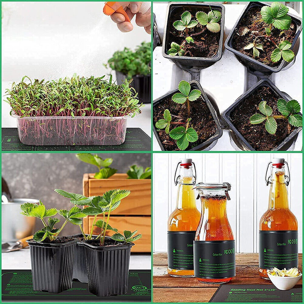 US 2 Pack Seeding Heat Mat 10"x20" Warm Hydroponic Plant Germination Starting Pa