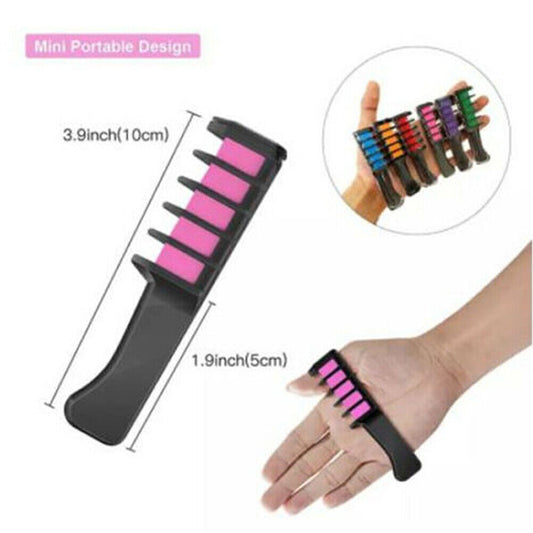 US 10 Color Hair Chalk Comb Set Washable Temporary Dye Mark DIY Party Kids Safe