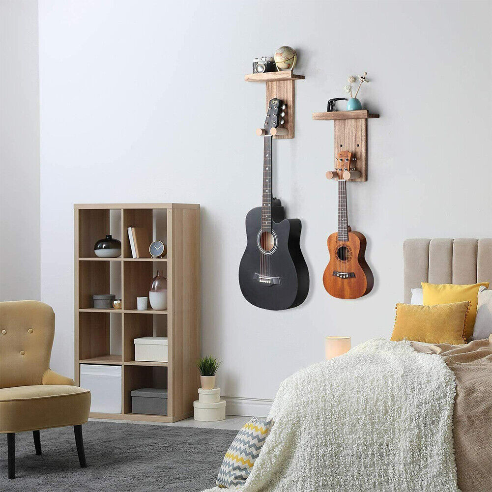 US 4 Pack Guitar Wall Hanger Guitar Wall Mount Holder With Pick Holder