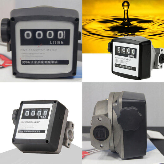 US Fuel Flow Meter Digital Diesel Transfer Pump Counter Gas Oil Flowmeter Fine