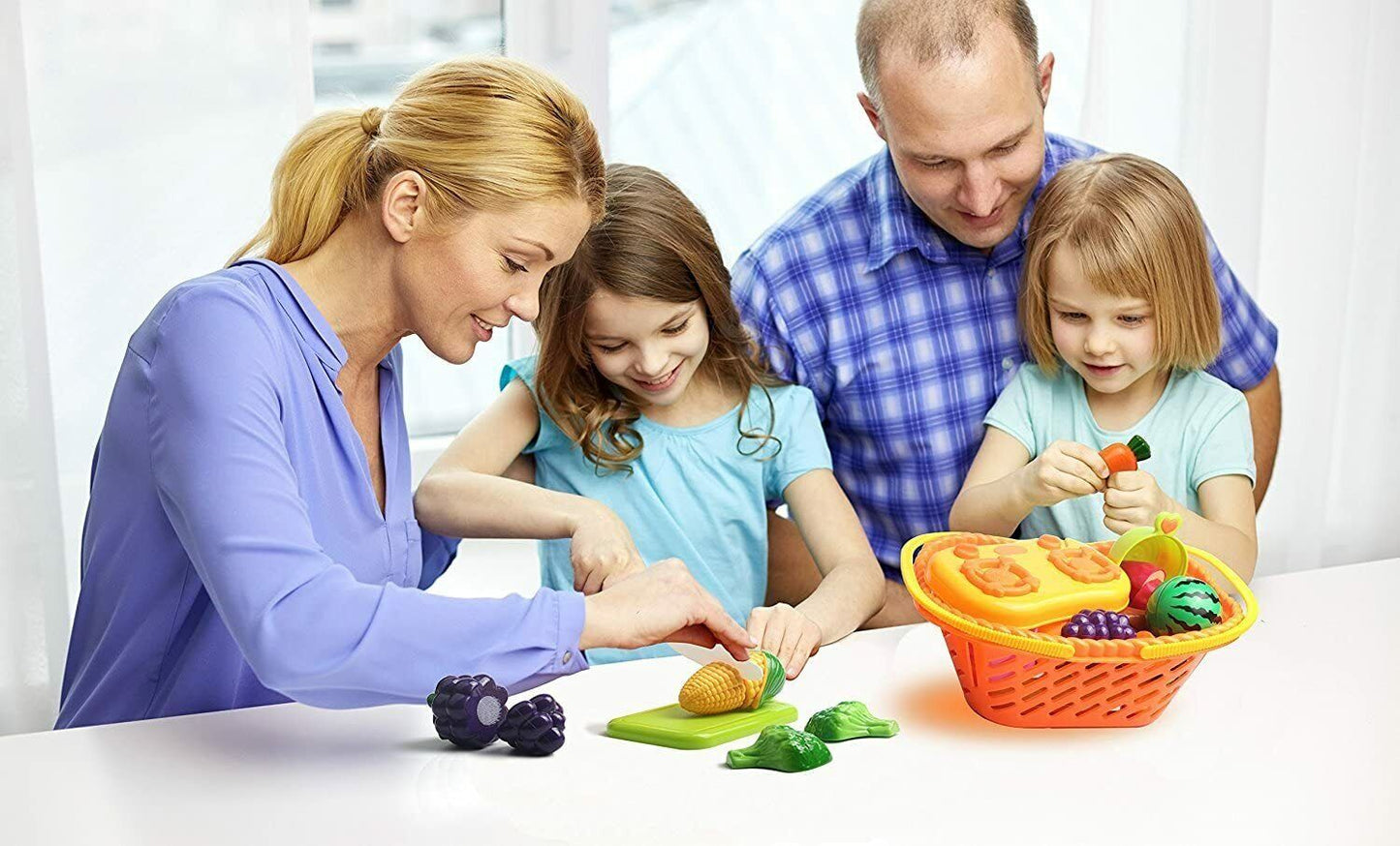 Kids Pretend Play Kitchen Food Set,Cutting Fruits & Vegetables Educational Toys