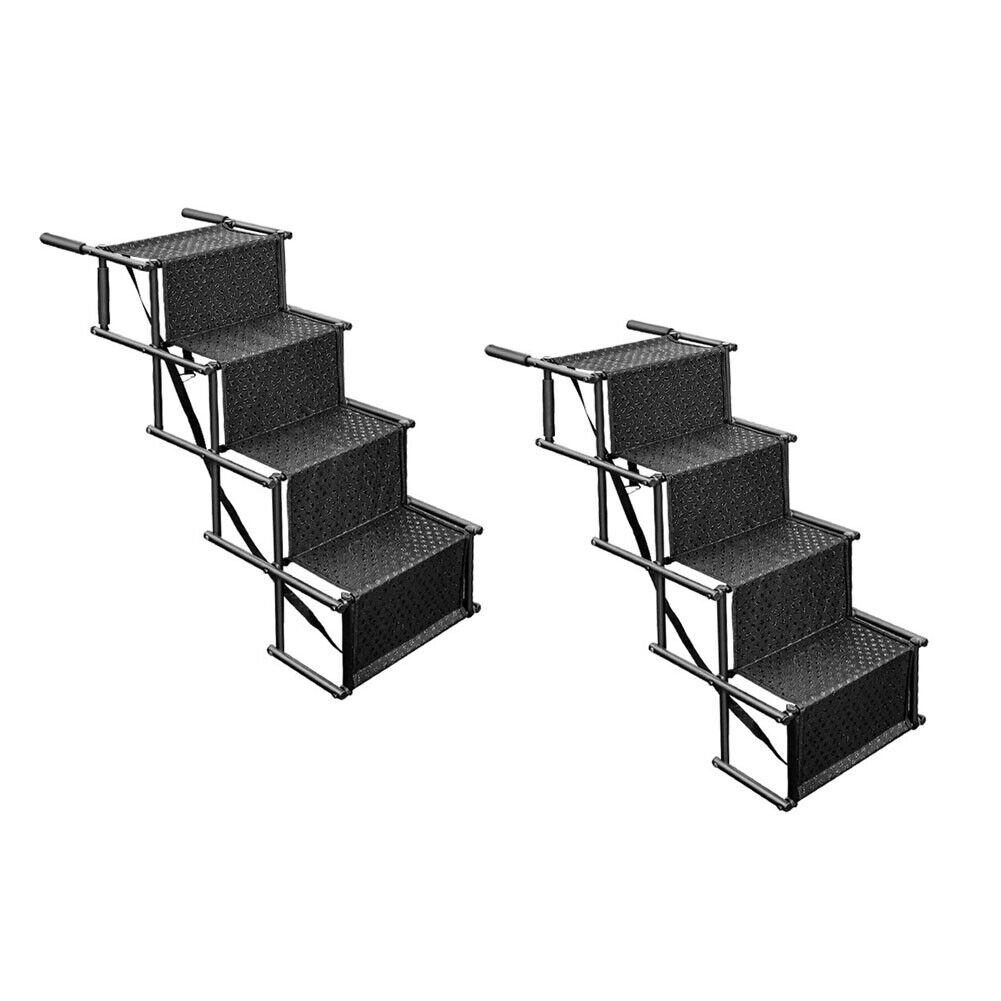US Folding Dog Pet Steps Ramp Stairs Car Boot Portable Ladder Metal Accordion