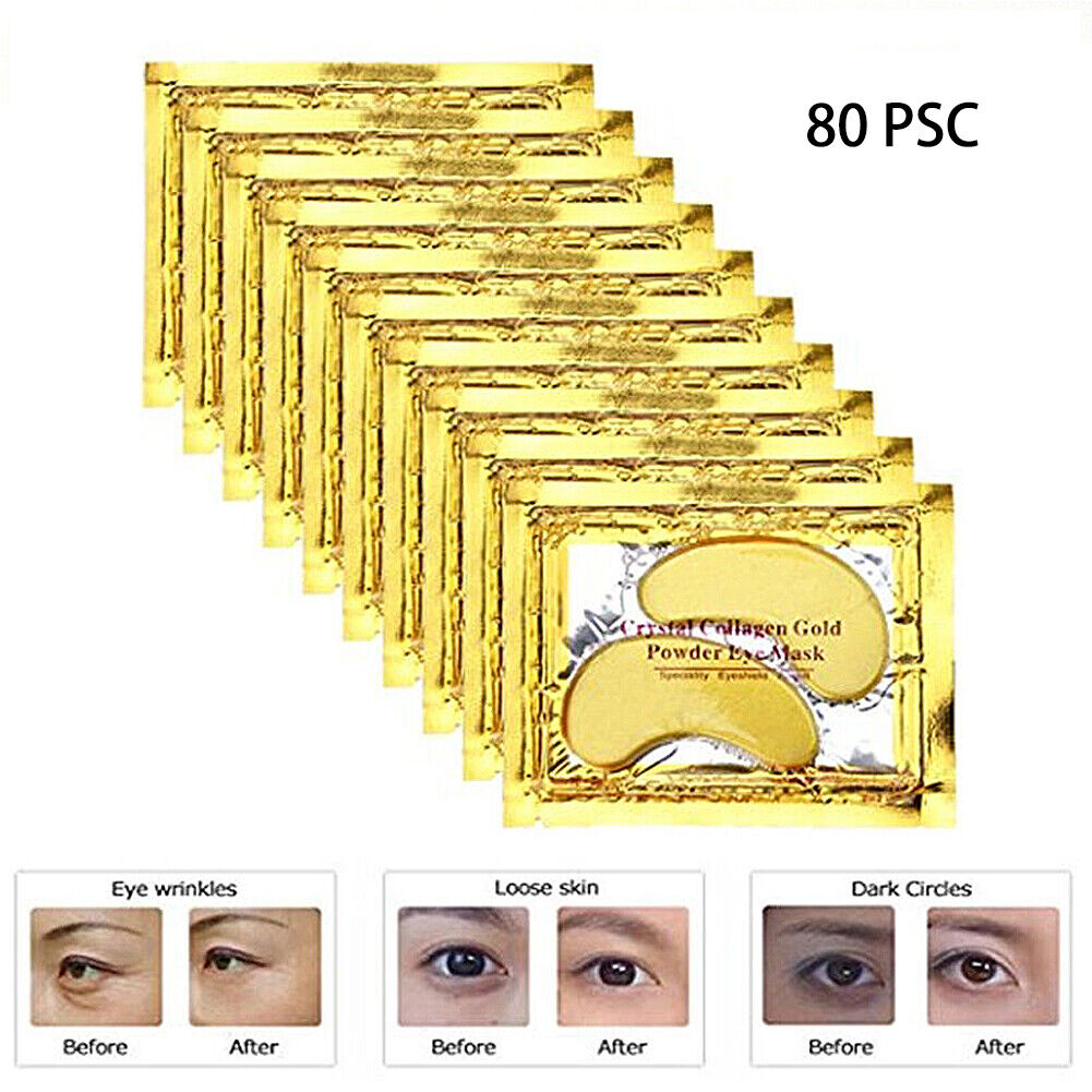 US 40 Pairs Gold Gel Under Eye Mask Patches Collagen Anti -Wrinkle Dark Circles