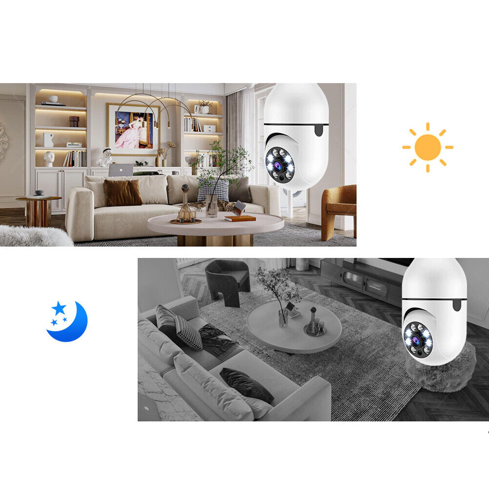 US 360° 1080P IP E27 Light Bulb Camera Wi-Fi IR Night Smart Wireless Security