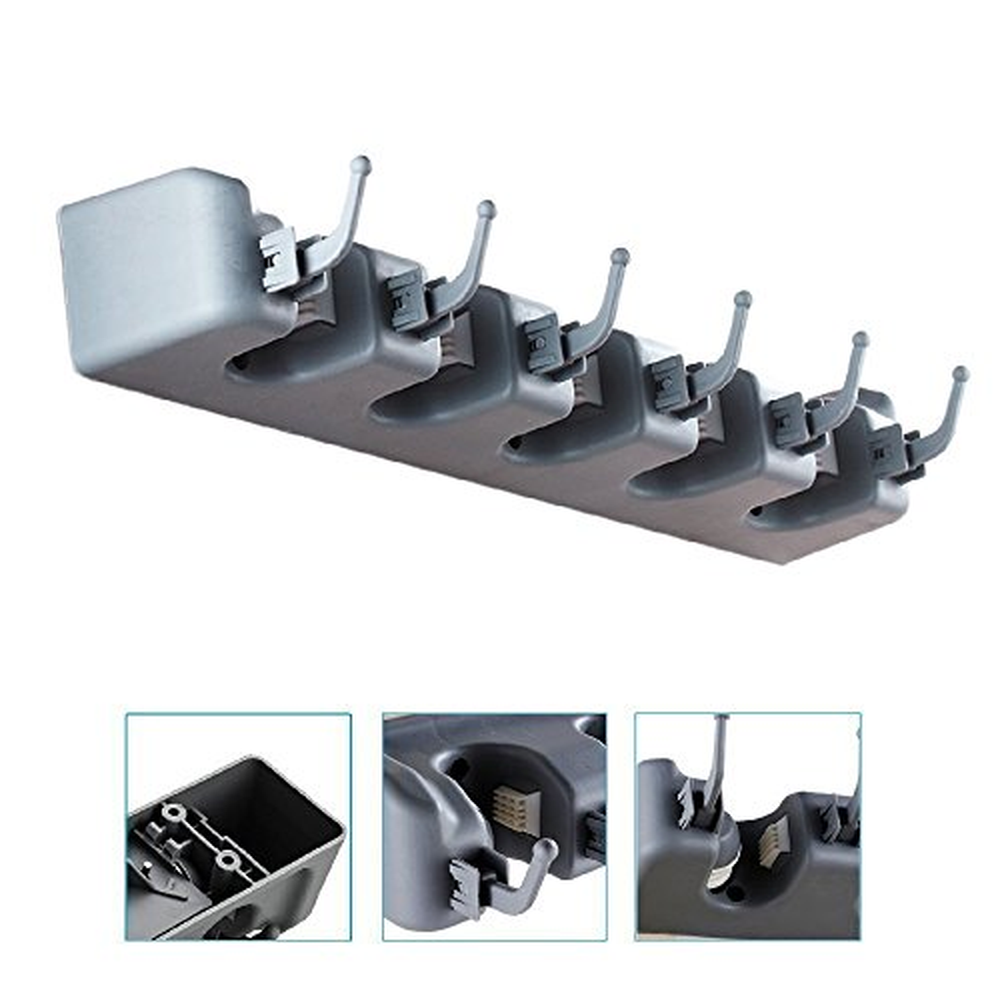 (Two PCS) Freye Mop Holder (Non Slide)5Position with 6Hooks, Install Behind Door