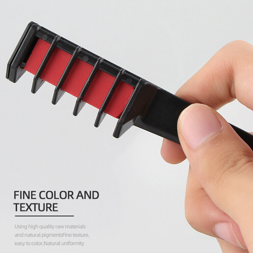 US 10 Color Hair Chalk Comb Set Washable Temporary Dye Mark DIY Party Kids Safe