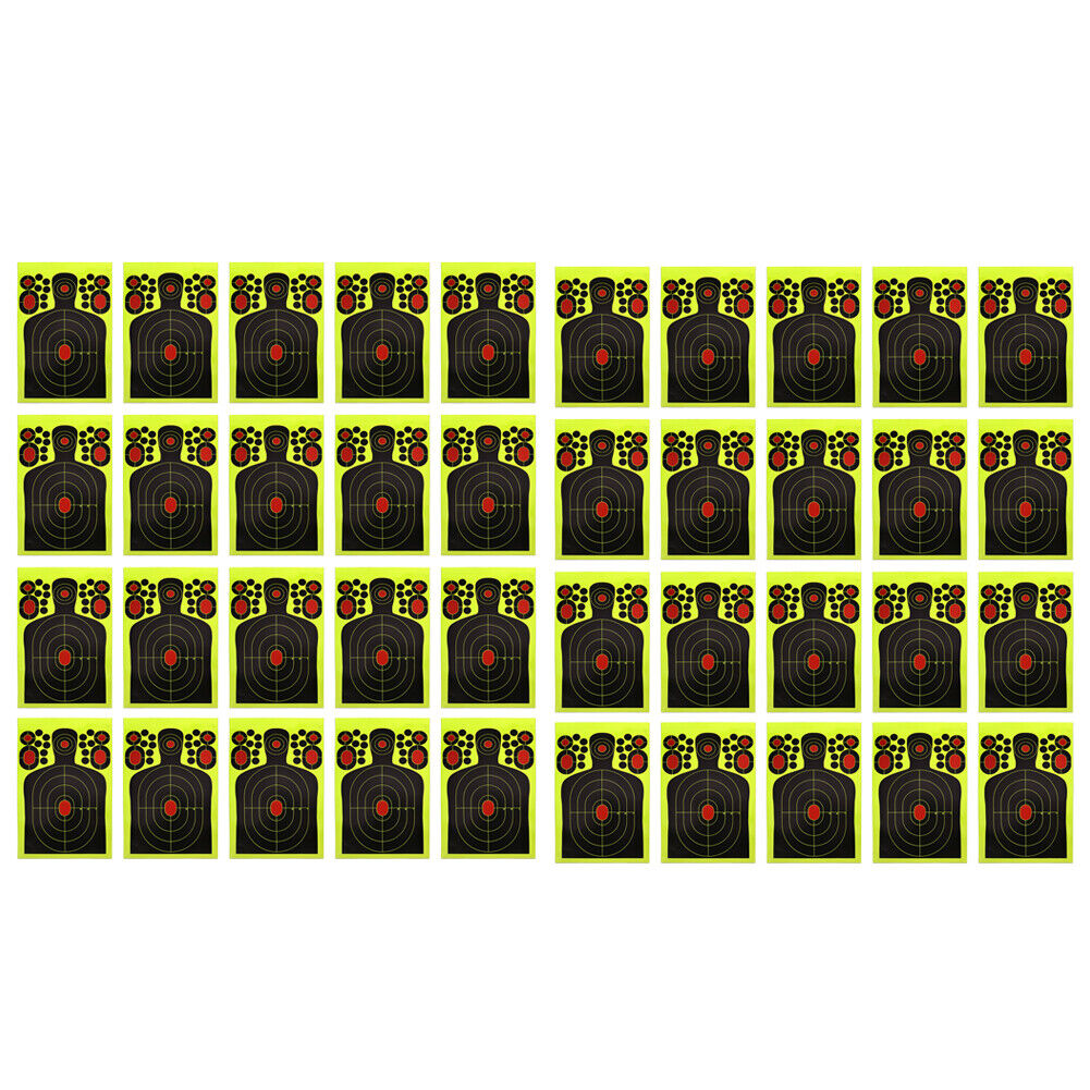 US 40 Pack 9.5” X14.5" Reactive Splatter Gun Rifle Pistol Shooting Targets Glow