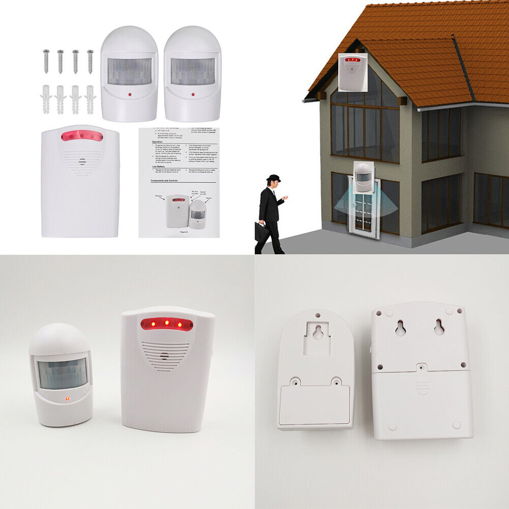 US Garage Alarm Alert Security Indoor Wireless PIR Motion Sensor System Driveway