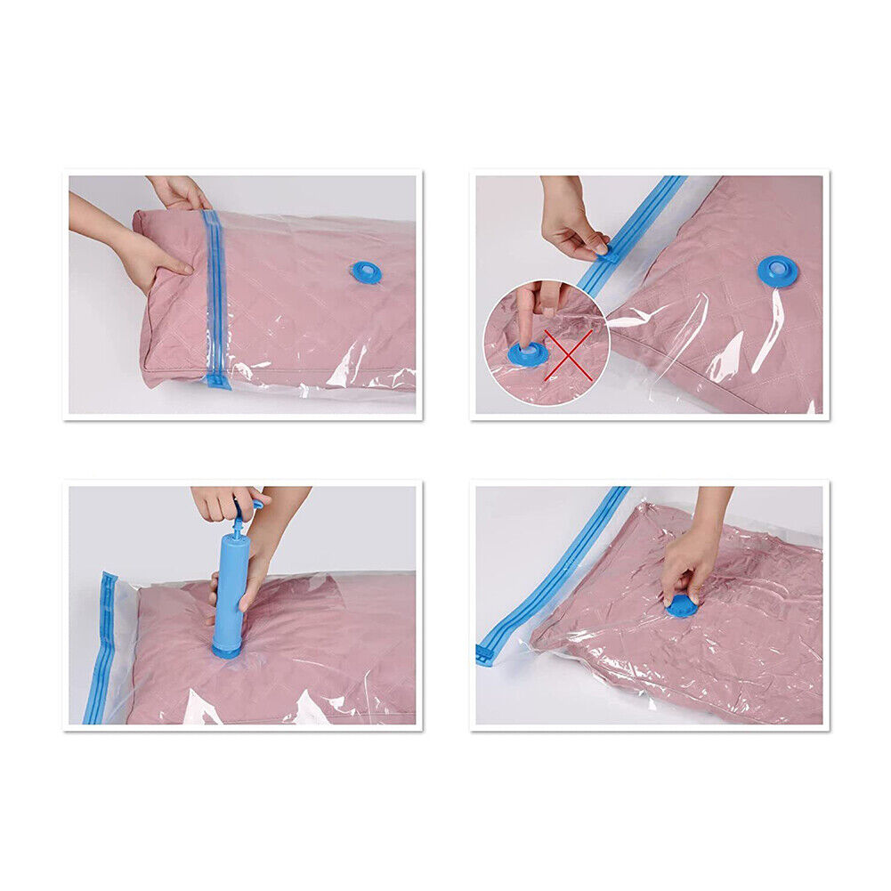 US 22 Pcs Jumbo Vacuum Storage Bag Space Saver Garment Seal Clothes Hand Pump