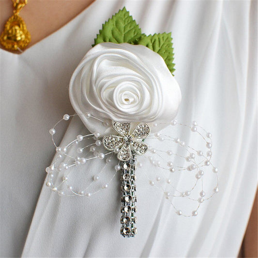 Bridegroom Groom Men's Boutonniere Boutineer with Pin for Wedding Prom