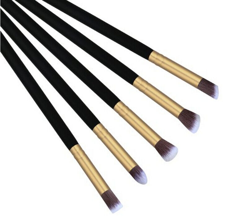 Magik Premium Synthetic Kabuki Makeup Brush Set Face Eye 10pcs Golden Black