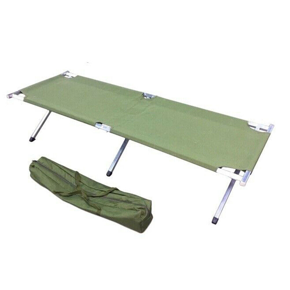 US Green Folding Camping Cot Car Tent Durable Canvas Sleeping Outdoor Steel