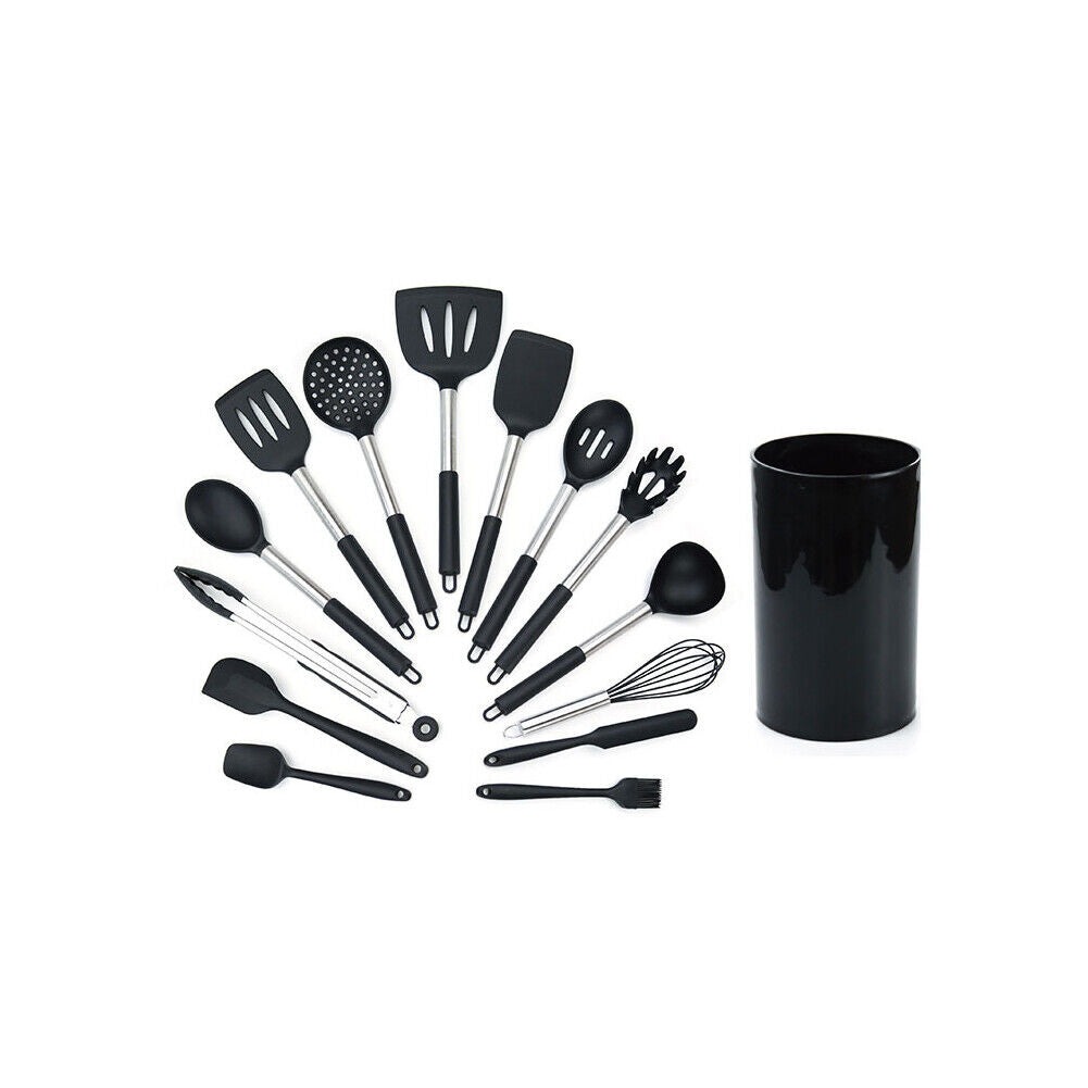 US 14 Pcs Set Silicone Cooking Utensils Kitchen Utensil Heat Resistant Nonstick