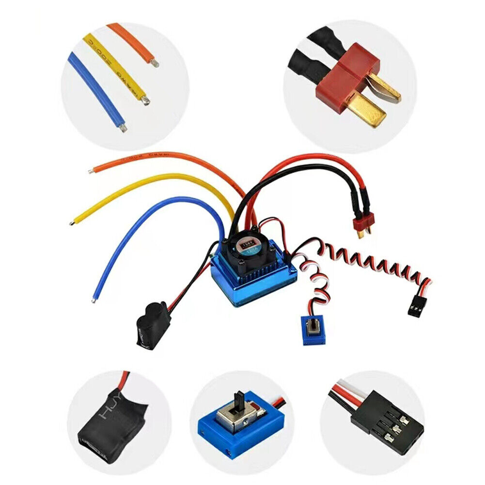 US 120A ESC Combo SetFor 1/10 RC CarTruck 3650 3900KV Waterproof Brushless Motor