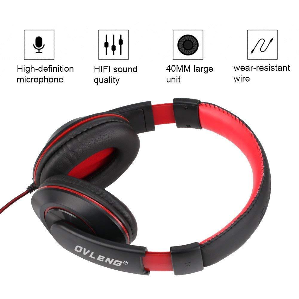 Over-the-Ear Headphones 3.5mm Wired Professional Hifi Studio Stereo Gaming Heads