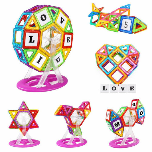 Magnetic Blocks Gift for Kids 101Pcs with Ferris Wheel Numbers Alphabet Letters