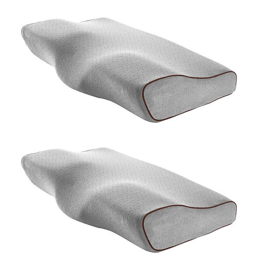 US 2 Pack Contour Memory Foam Pillow Neck Pain Relief Adjustable Washable Cover