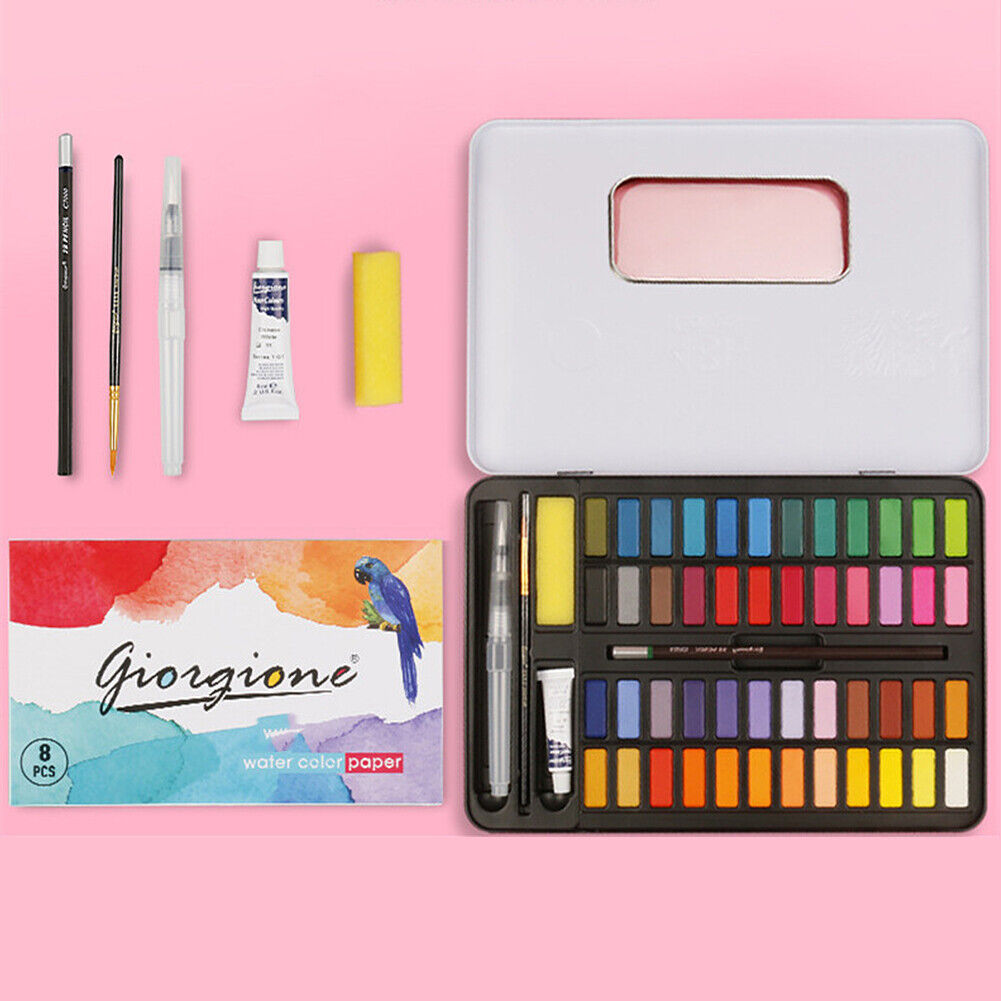 US 48 Premium Paints Watercolor Paint Set Include Metallic and Fluorescent Color