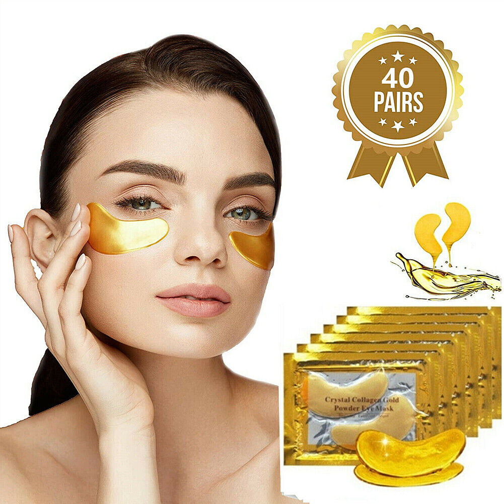 US 40 Pairs Gold Gel Under Eye Mask Patches Collagen Anti -Wrinkle Dark Circles