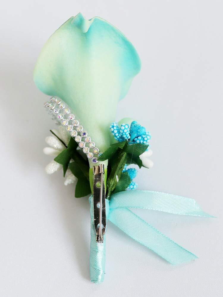 Boutonniere Calla Lily Set of 2 Groomsman Bridesmaid Brooch Boutonniere