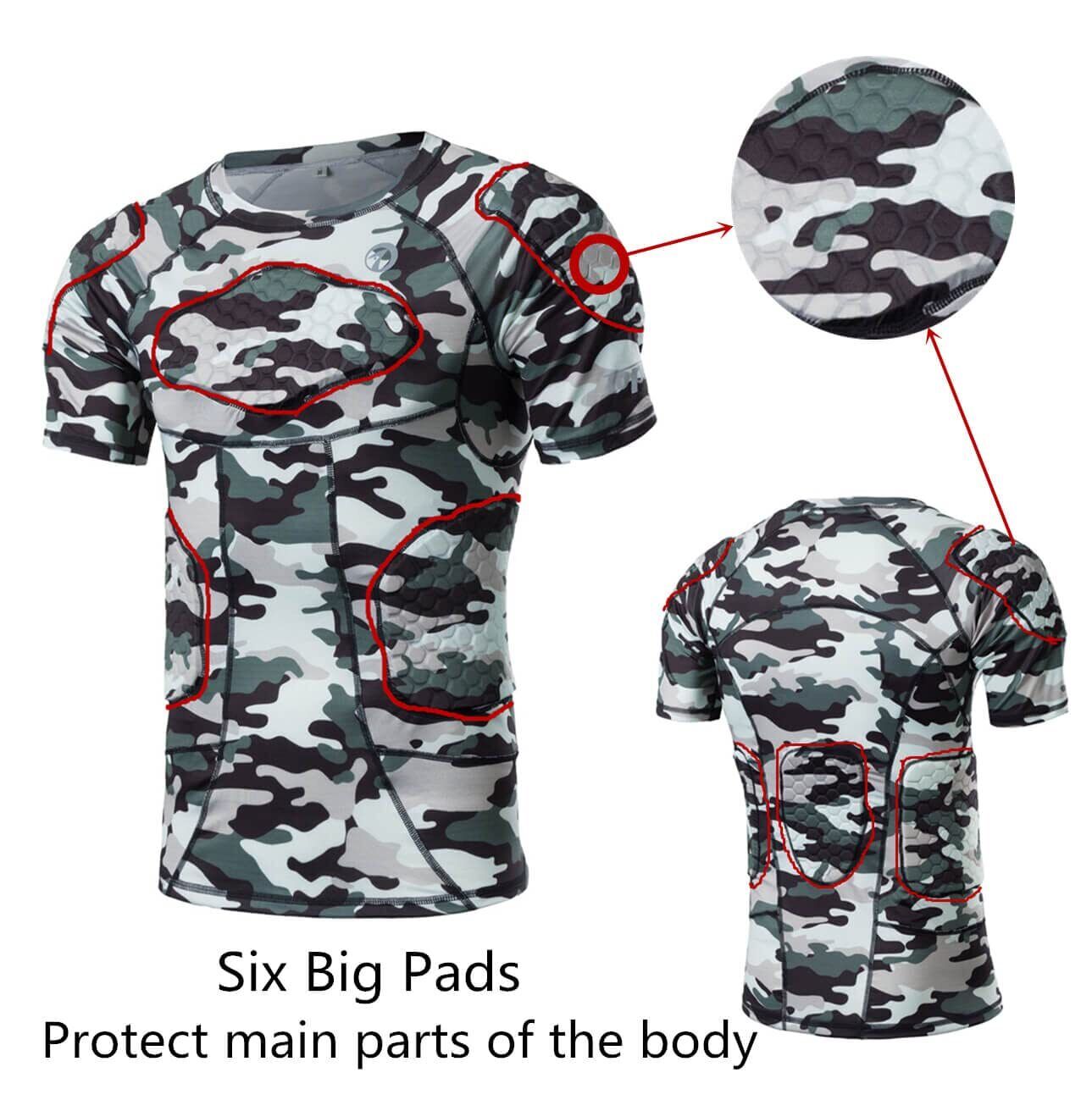 Men's Padded Compression Shirt Protective Shirt Rib Chest Protector