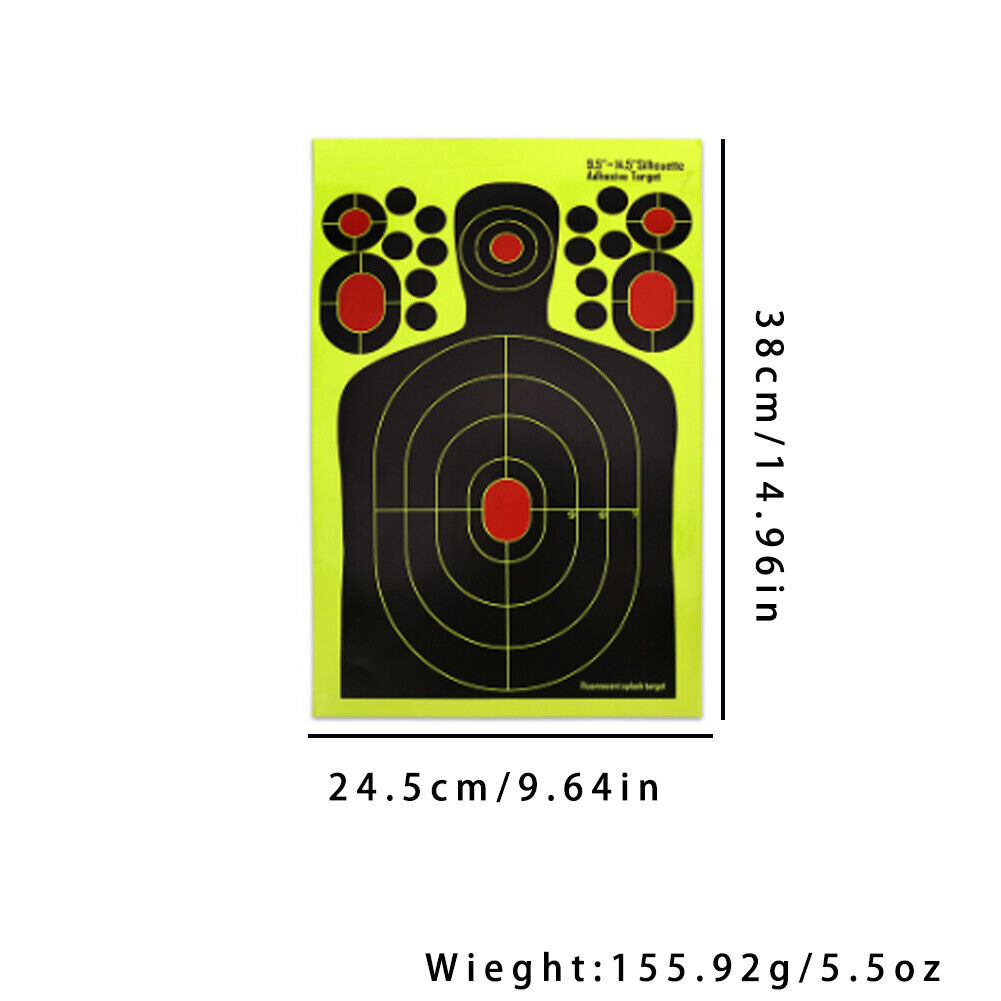 US 40 Pack 9.5” X14.5" Reactive Splatter Gun Rifle Pistol Shooting Targets Glow