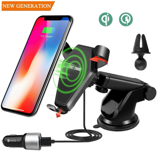 Fast Wireless Car Charger ,Qi car Wireless Charging Mount, for iPhone X,8 plus