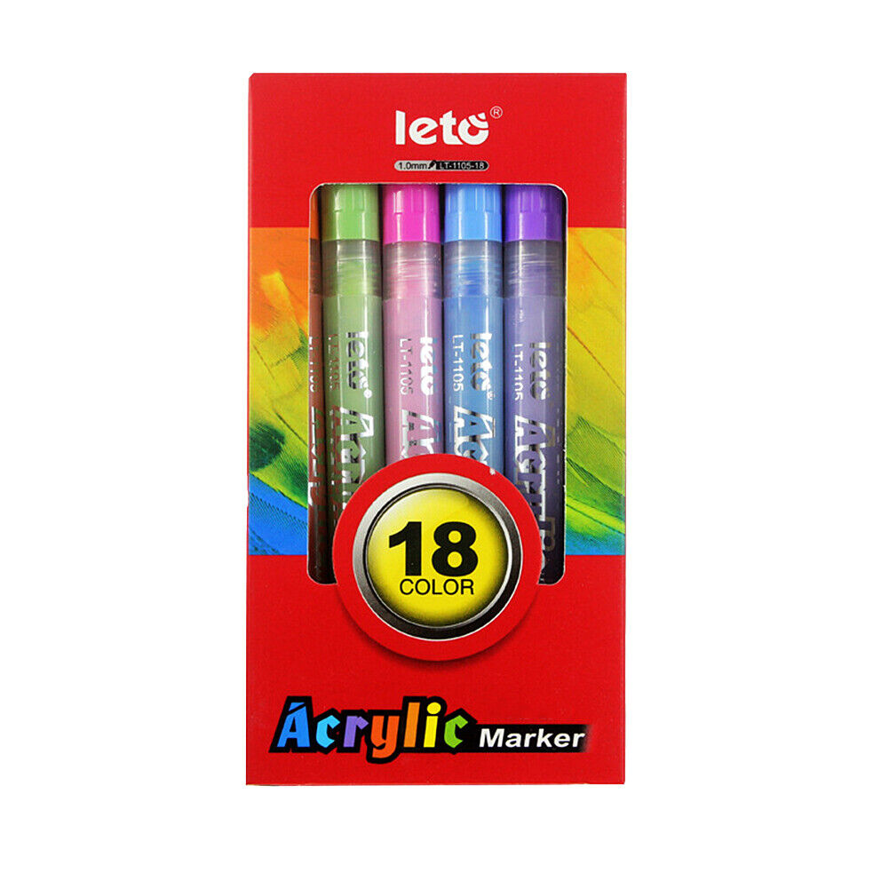 US 18 Color Set Acrylic Water-Based Paint Marker Rock Glass Ceramic Arts Crafts