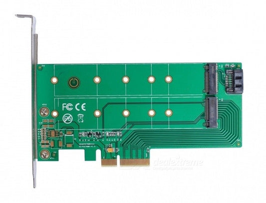 PCIe * 4 to NGFF SSD + SATA to NGFF Adapter Card