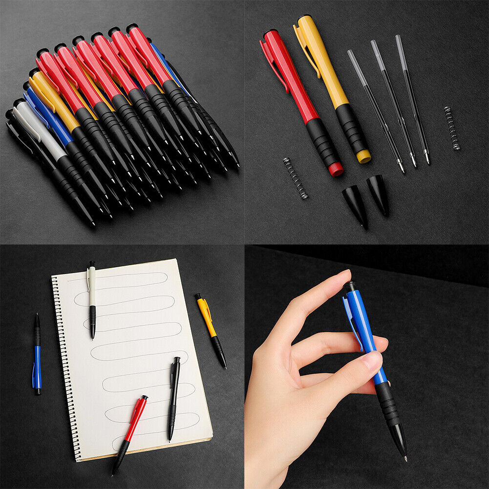US 200 Pack Bulk Wholesale Lot Ink Pens Ball Point Plastic Retractable Blue Ink